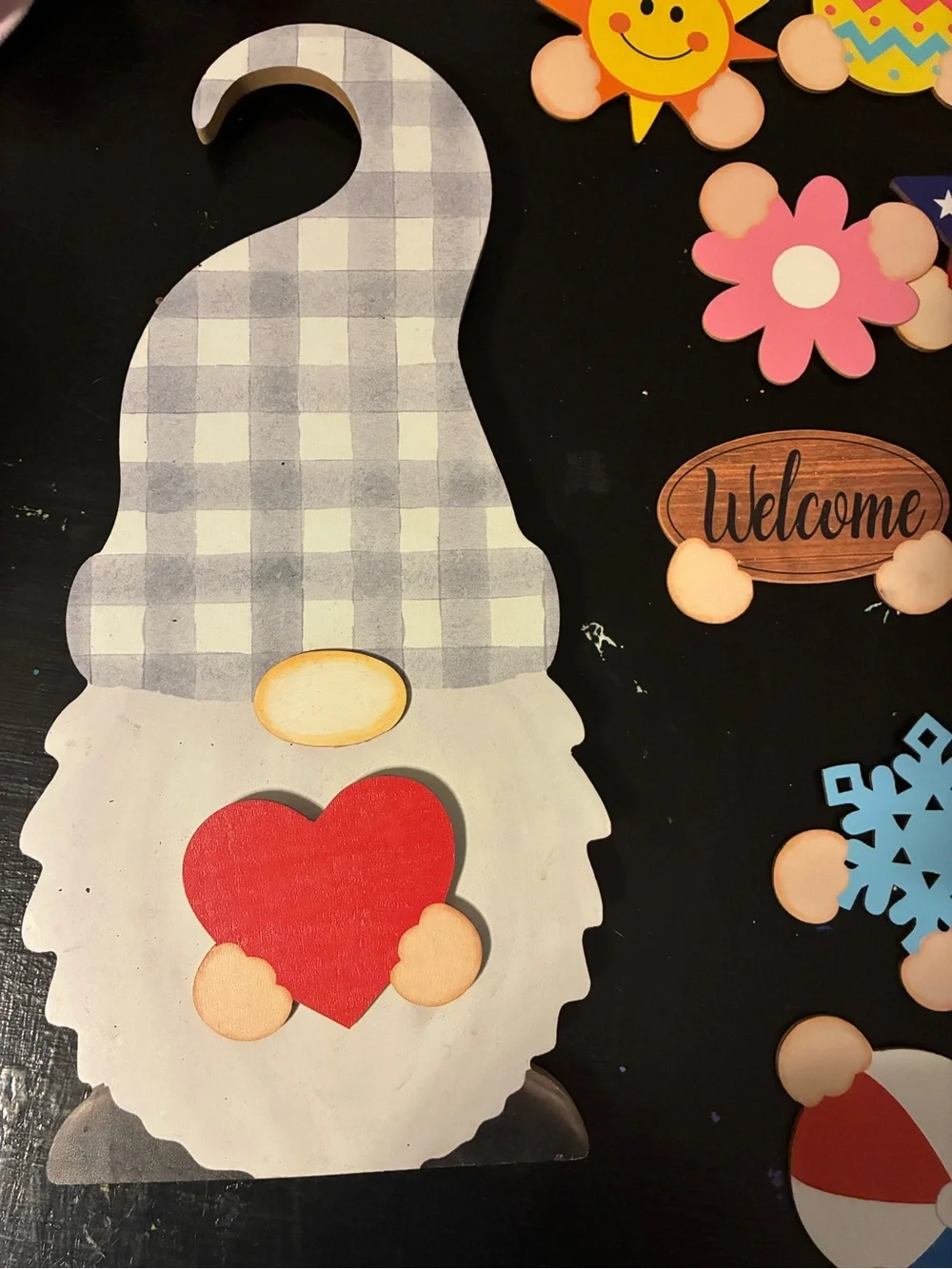 Wooden Gnome Interchangeable Holiday Door Hanger